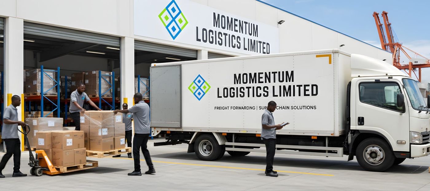 Momentum Logistics truck being loaded at the warehouse